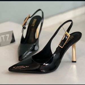 SCHUTZ Black and Gold Heels